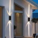 Wall lamp outdoor waterproof courtyard spotlight double aisle corridor stairs a beam of light wall washer lamp Nordic outdoor exterior wall