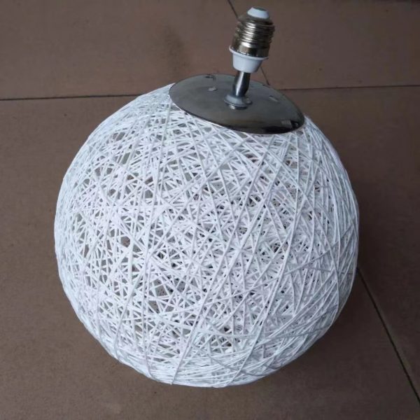 Hemp Ball Lamp Shade Spiral Upper and Lower Openings WL022 - Image 3