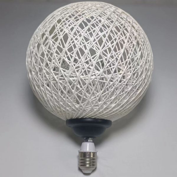 Hemp Ball Lamp Shade Spiral Upper and Lower Openings WL022 - Image 4